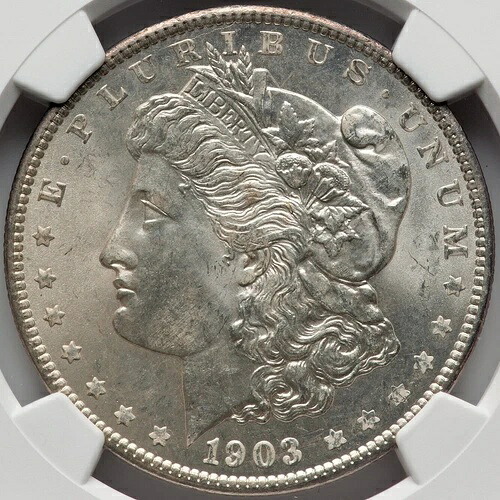 モルガン・シルバー・ダラー 1903-O NGC MS-64!!! ニューオーリンズ造幣局製。驚異のブラストホワイト！