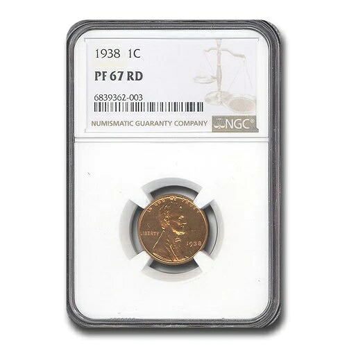 1938年リンカーンセント PF-67 NGC（赤）