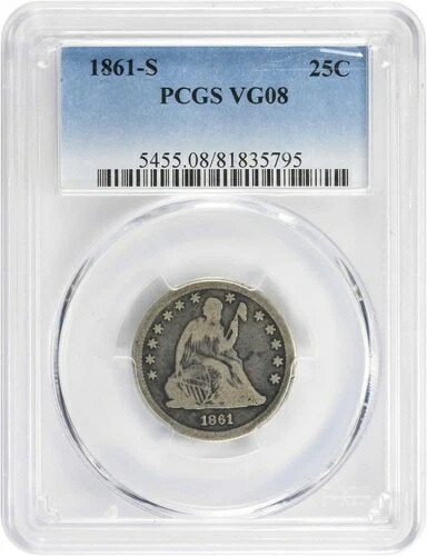 1861-S リバティ座像 VG08 PCGS