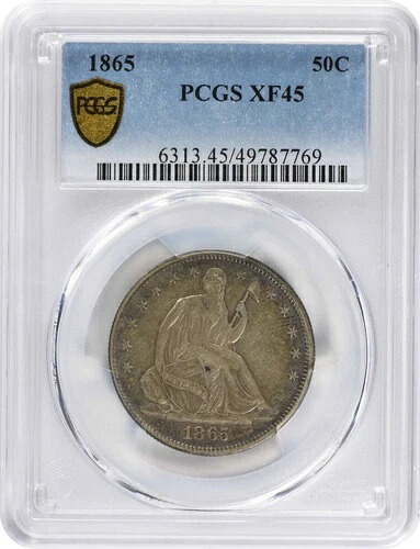 1865年 自由の女神座像ハーフドル EF45 PCGS-