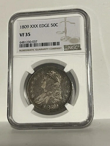 1809年 O.102 XXX エッジキャップ バストハーフ NGC VF35 とても甘い !-