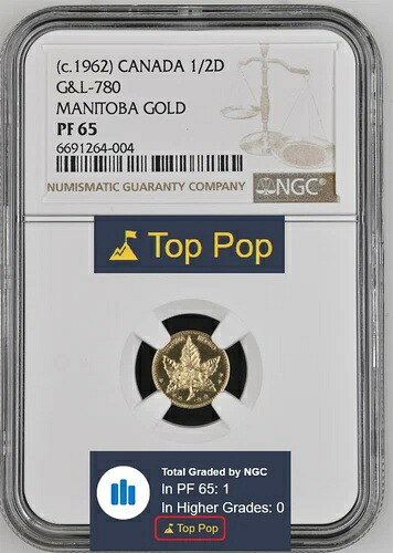 トップポップ！ 1898年 1/2Dバッファロー メープルリーフ マニトバ カリフォルニアゴールド/G&L780 NGC PF65-
