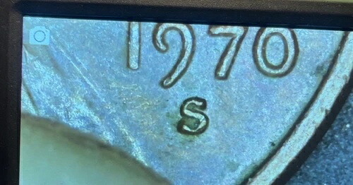 1970-S スモールデイト リンカーン記念館 セントペニー - 色褪せた自由の女神像