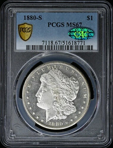 1880-S 1ドル モルガン・ダラー PCGS MS67 (CAC)｜WORLD RESOURCE【QUEEN店】