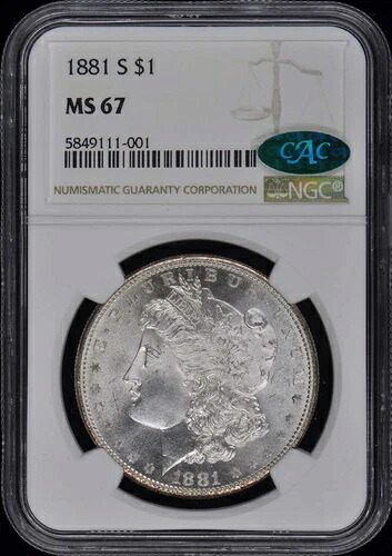 1881-S モルガン・ダラー S$1 NGC MS67 (CAC)