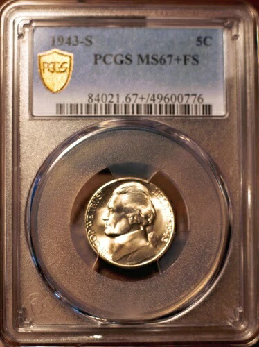 1943-S ジェファーソン ニッケル PCGS MS67+ FS