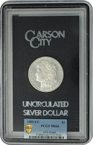 1883年-CC モーガンシルバードル $GSA Hoard MS66 PCGS セキュア 946252-44- 235,125円