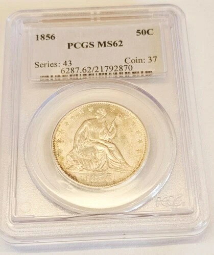 1856年 自由の女神像 ハーフドル PCGS MS-62 魅力的な少量発行 (938,000枚)