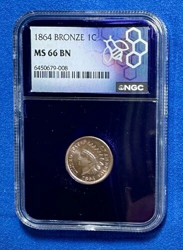 1864年 インディアンヘッド セント MS66 BN 1C ブラウンコイン ブロンズ 赤のヒント 素晴らしい????