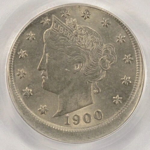 1900年 5セント リバティ ニッケル 5% オフセンター刻印 PCGS MS63｜WORLD RESOURCE【QUEEN店】