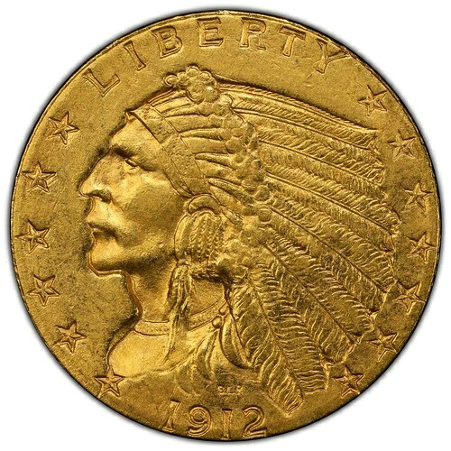 1912年 $2.50 インディアンヘッド PCGS MS62