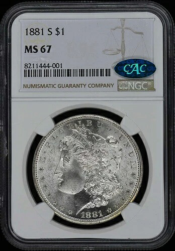 1881-S モルガン・ダラー S$1 NGC MS67 (CAC)｜WORLD RESOURCE【QUEEN店】