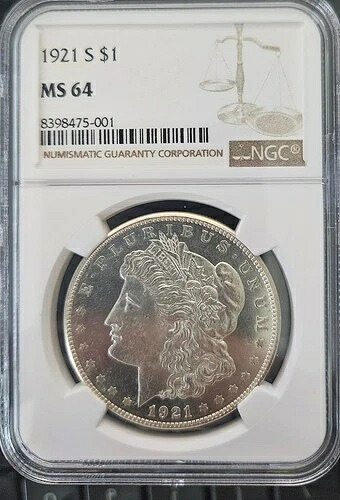 レア 1921年代 モーガン DMPL プルーフ 表側 様 $25,000 NGC MS64ではなく-