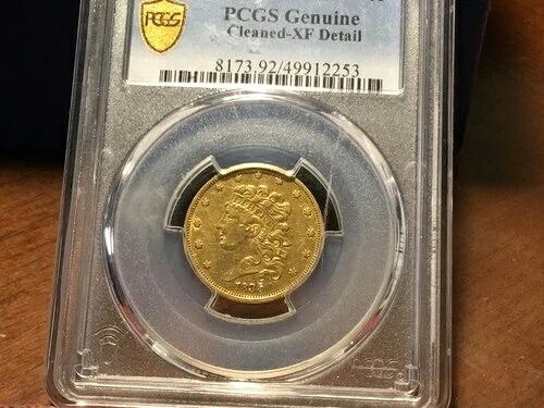 1835年 クラシックヘッド $5 ハーフイーグル PCGS XF/洗浄済-
