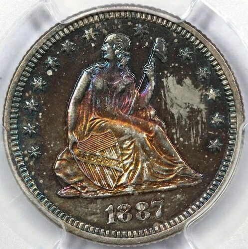 1885年 25セント プルーフ 着席リバティクォーター PCGS PR 64