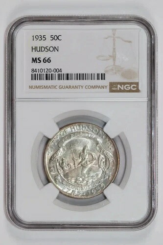 1935年 ハドソン銀貨記念ハーフドル NGC MS66 238,590円