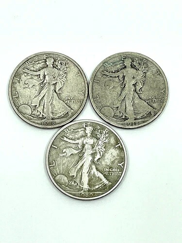 1918年、1918-S、1919年ウォーキング・リバティ・シルバー・ハーフドル