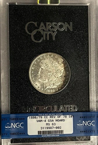 1880/79 CC Top-100 Vam-4 Rev. 78 GSA NGC MS63 モーガンシルバー ドル-｜WORLD RESOURCE【QUEEN店】