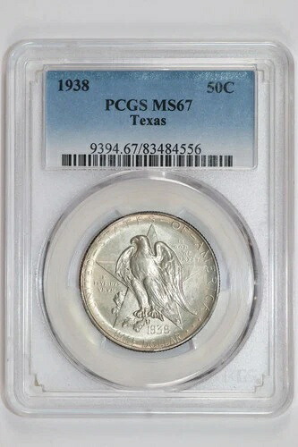 1938年テキサス記念ハーフドル金貨 PCGS MS67 CAC