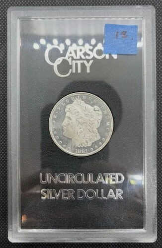 1881 CC $1 モルガン銀貨 GSA 箱と保証書付き