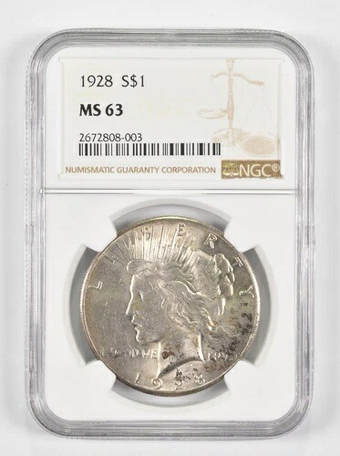 MS63 1928ピース シルバードル NGC*1278-