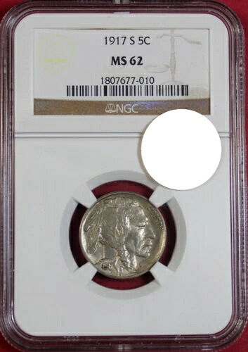 1917-S バッファローニッケル NGC MS62