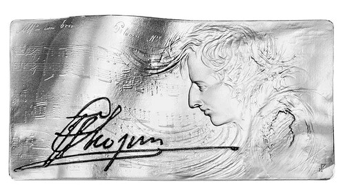2015 Frederic Chopin partytura ショパナ 4オンス シルバー コイン-