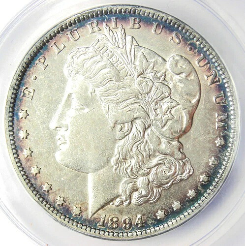 1894-P モーガン シルバー ダラー $1 1894 - 認定 ANACS AU50 詳細 - 重要な日付!