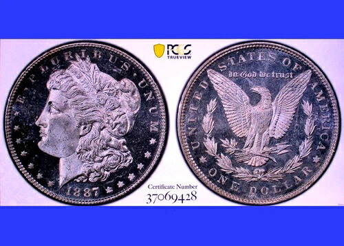 1887年 P モーガン ドル 希少 VAM 1M ローポップ 191/65 Ms65 DMPL DCAM PCGS/GS/QR/PQ+