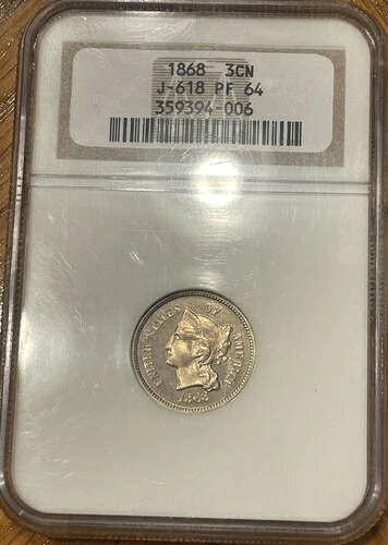 1868年 ジャッド 618 プルーフパターン ニッケル NGC PR64 希少コイン J-618