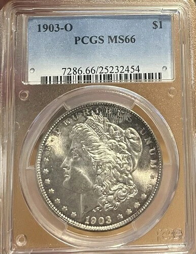 1903年-O PCGS MS66 モーガンシルバードル-