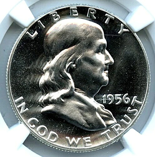 1956年タイプ1フランクリンハーフダラー、NGC PF 69