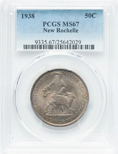 1938年代替ロシェル記念ハーフドル-PCGS MS67-グレートサーフェス&カラー-