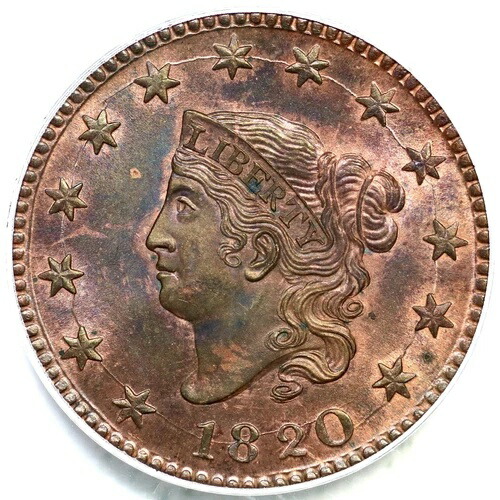 1820 N-13 R-1 PCGS MS 64 RB Lg 日付 マトロンまたはコロネットヘッド ラージセントコイン 1セント