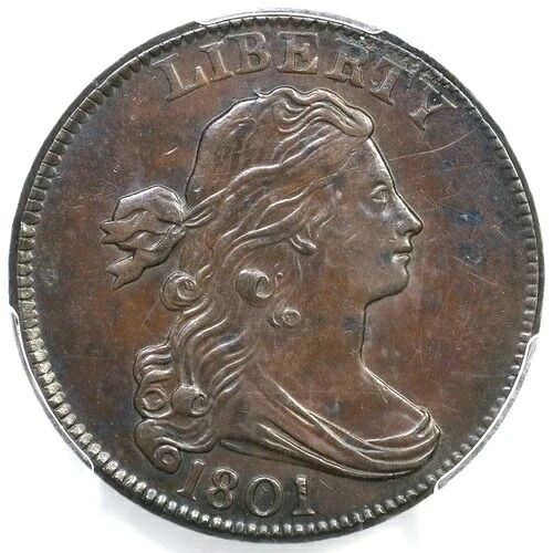1801 S-224 R-1 PCGS AU 詳細 ドレープバスト ラージセントコイン 1セント｜WORLD RESOURCE【QUEEN店】
