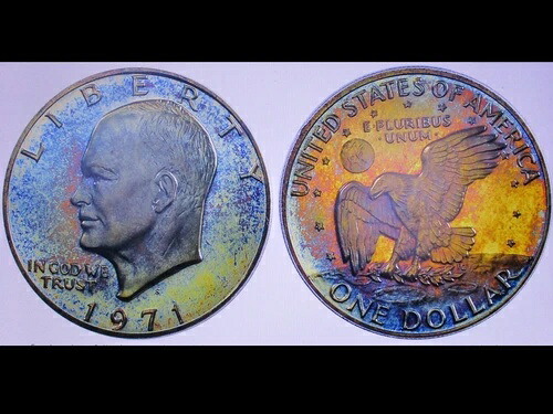 1971年 S アイゼンハワー ドル PR68 カメオ アーティスティック クロマティック デュアルトーン ジェム PCGS PQ+｜WORLD RESOURCE【QUEEN店】