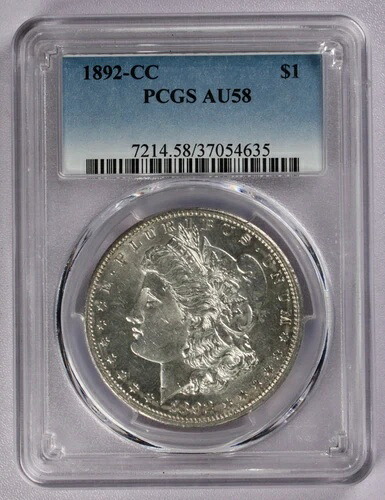 1892年-CC モーガンシルバードル $1 PCGS AU 58-