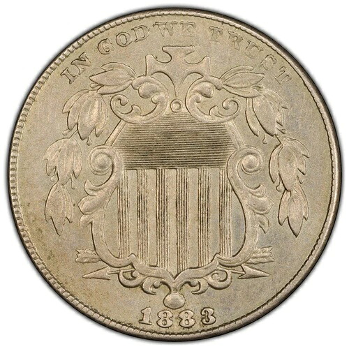 1883/2 5C シールドオーバーデート FS-302 シールドニッケル PCGS AU55-