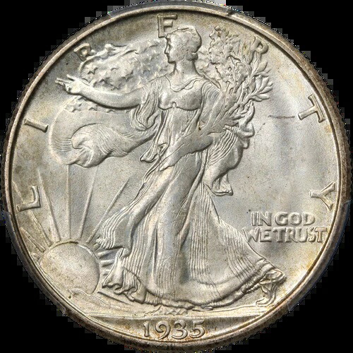 1935年-D ウォーキングリバティ ハーフ PCGS MS65+ 素晴らしいアピール ナイス・ストライク-｜WORLD RESOURCE【QUEEN店】