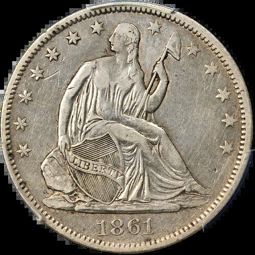 1861年-O 座席ハーフドル CSA 表 PCGS XF ディテール キー日付 ナイス・ストライク-｜WORLD RESOURCE【QUEEN店】
