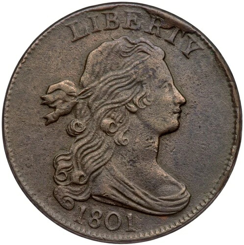 1801 S-223 R-1 PCGS XF 詳細 ドレープバスト ラージセントコイン 1セント 305,415円