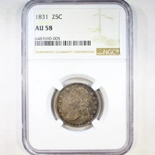 1831 25C 小文字 NGC AU58 -キャップバストクォーター-