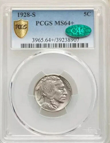 1928-S バッファローニッケル PCGS MS64+ CAC｜WORLD RESOURCE【QUEEN店】