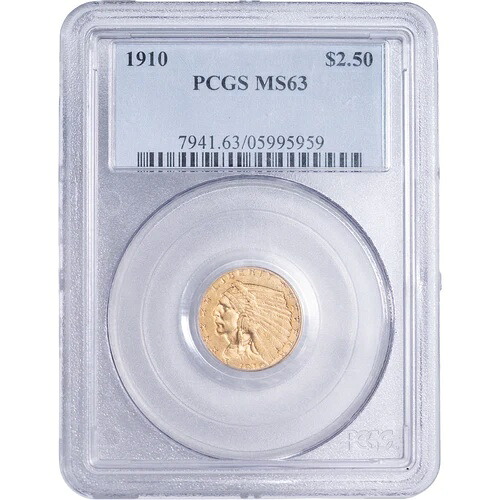 1910年 2.50ドル インディアンゴールドクォーターイーグル ~ PCGS MS63|WORLD RESOURCE【QUEEN店】
