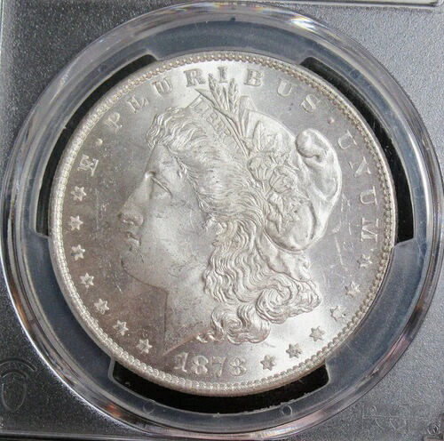 1878年モルガン銀貨7枚羽根、1879年PCGS MS-64+ /CACグリーンの裏面|WORLD RESOURCE【QUEEN店】