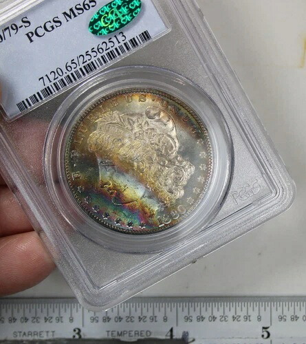 1880/79 S モルガン ダラー PCGS CAC MS 65 モンスター レインボー VAM 9、|WORLD RESOURCE【QUEEN店】