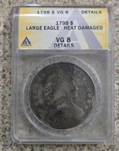 1798年 ドレープ胸像 シルバードル ラージイーグル アナックス 鑑定済み 本物 1ドルコイン アンティーク