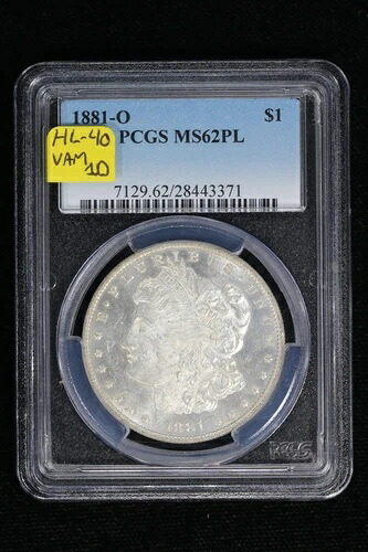 1881年-O モーガンドル ヒットリスト 40 VAM-1D PCGS MS 62 PL 3Q1Z-|WORLD RESOURCE【QUEEN店】