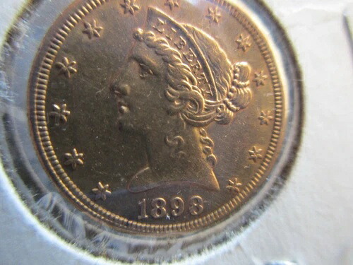 リバティヘッド ハーフイーグル金貨、5ドル金貨、未鑑定 1898-S #CHI-01814｜WORLD RESOURCE【QUEEN店】