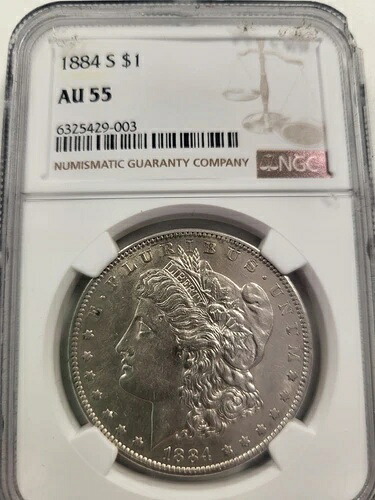1884-S モルガン銀貨 1ドル NGC AU55｜WORLD RESOURCE【QUEEN店】